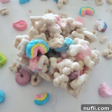 Lucky Charms treat with rainbow marshmallows