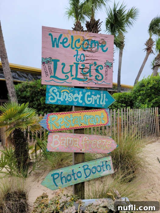 Inviting 'Welcome to LuLu's' wooden sign