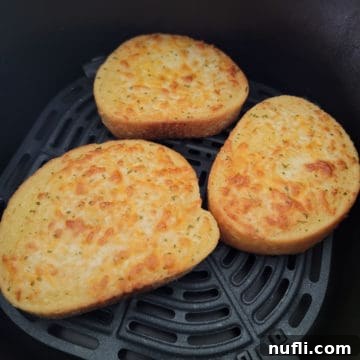 Air Fryer Texas Toast in the air fryer basket