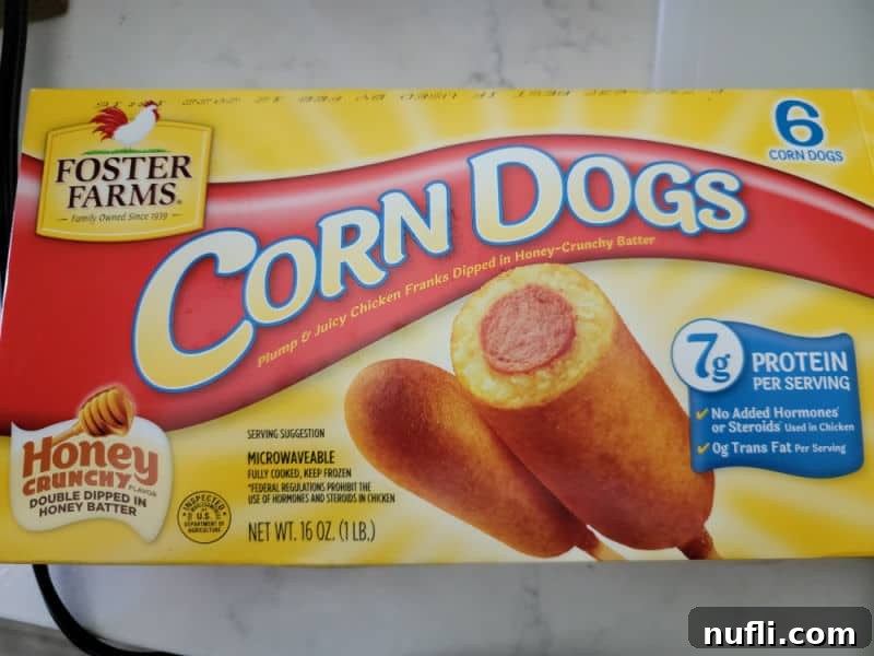 Crispy Air Fryer Frozen Corn Dogs 3 Foster Farms corn dogs box