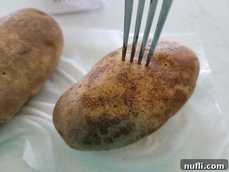 For piercing a potato