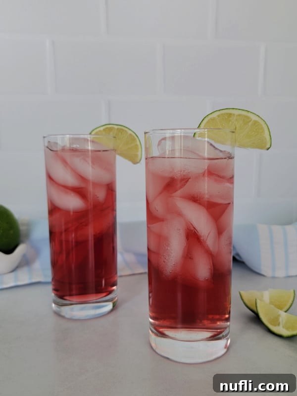 Effortless 3-Ingredient Woo Woo Cocktail 5 2 Woo Woo drinks in tall glasses with lime wedge garnish