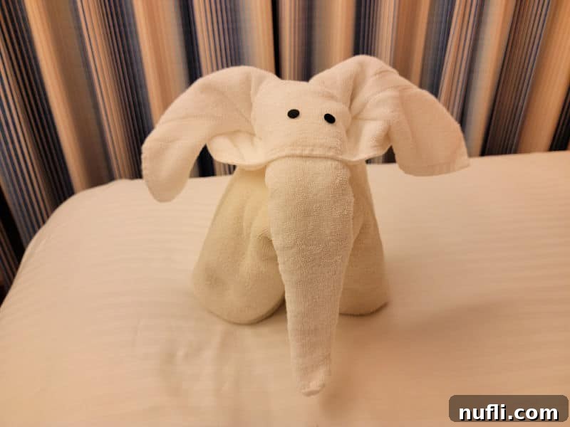 Carnival Towel animal elephant on the bed
