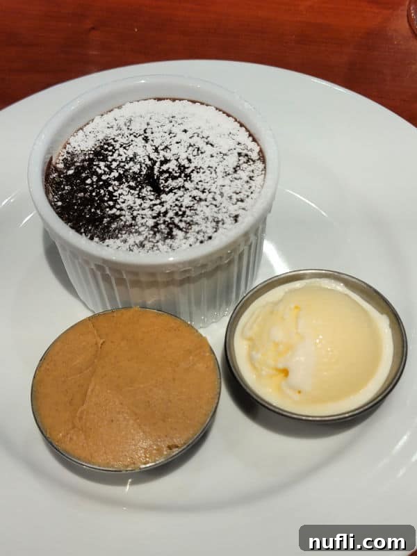 Carnival Chocolate melting cake on a plate with peanut butter and ice cream
