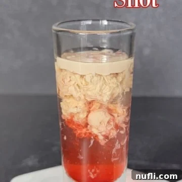 Brain Hemorrhage Shot Video Recipe 8 Brain Hemorrhage Shot text over a pink and cream layered shot