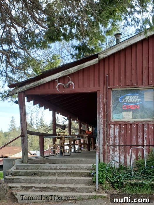 Unlocking North Fork California 7 Buckhorn Saloon with concrete stairs leading up to the deck, a classic Western establishment.