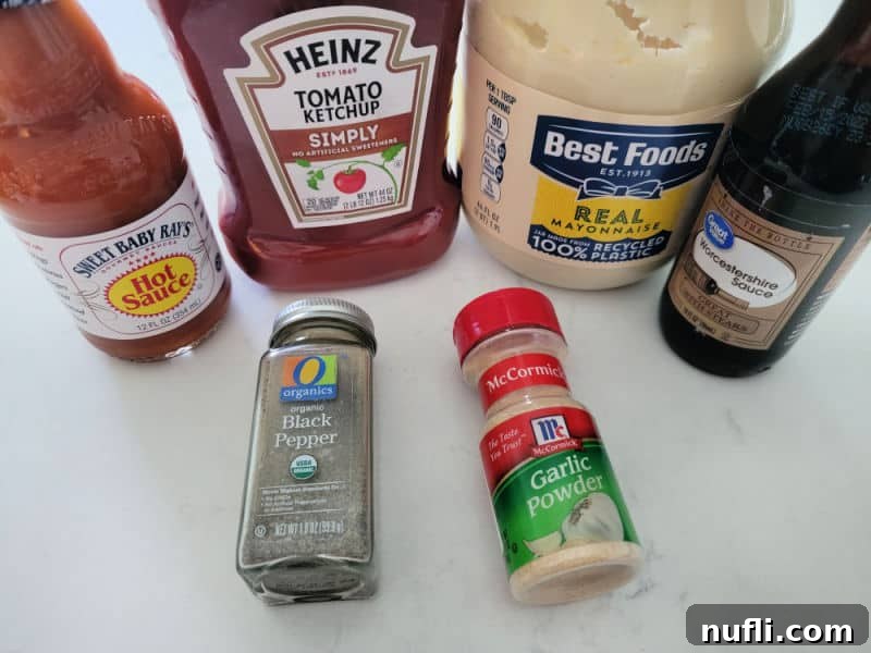 Comeback sauce ingredients hot sauce, ketchup, mayo, Worcestershire sauce, black pepper, garlic powder 