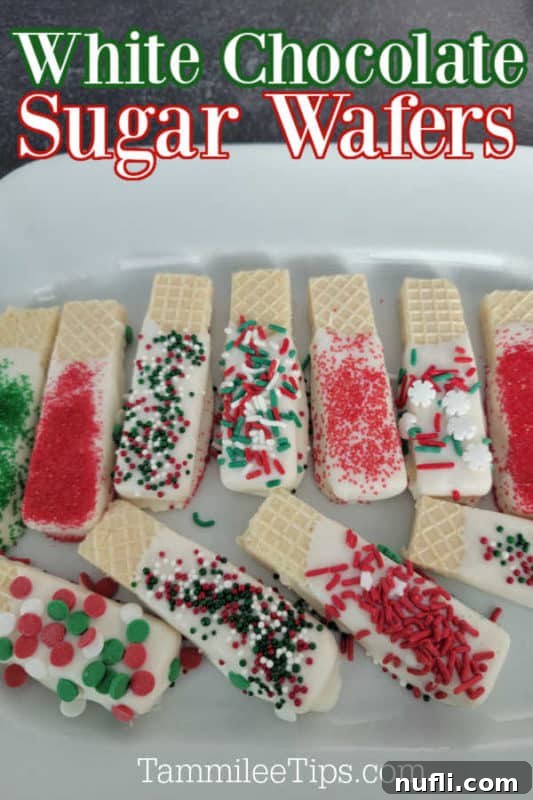 White Chocolate Sugar Wafers arranged beautifully on a platter, ready for holiday celebrations.