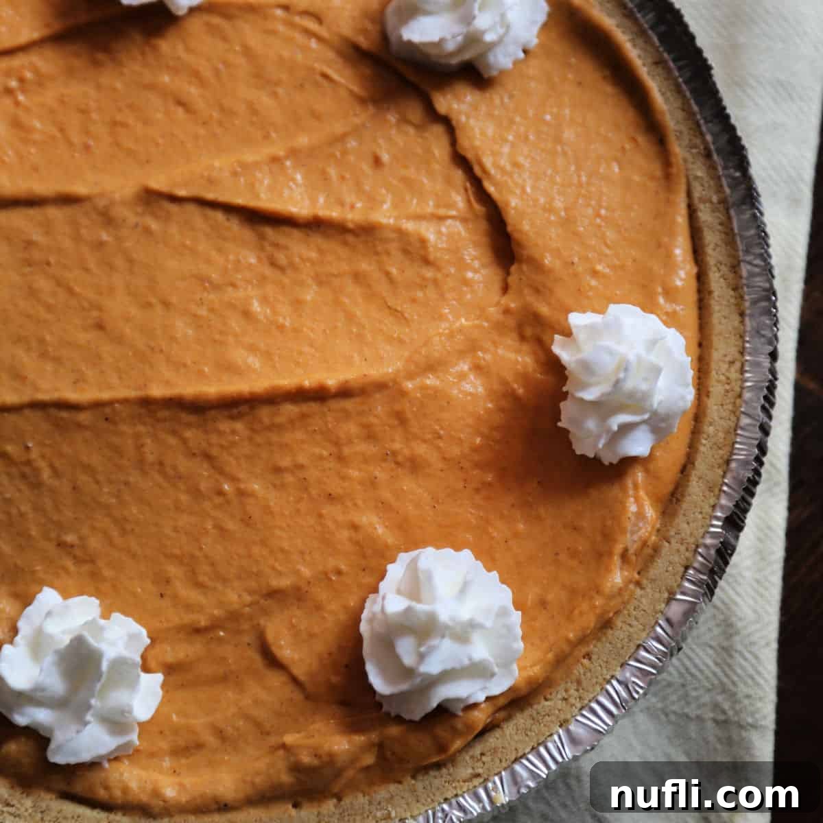 No-Bake Pumpkin Butterscotch Pie in a pie pan
