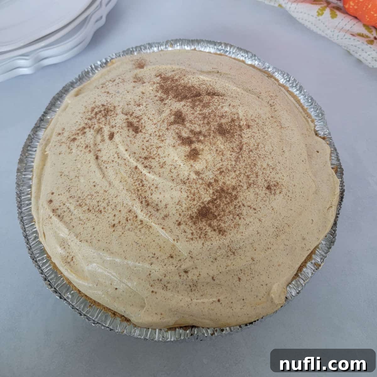 No Bake Pumpkin Pie in a pie dish