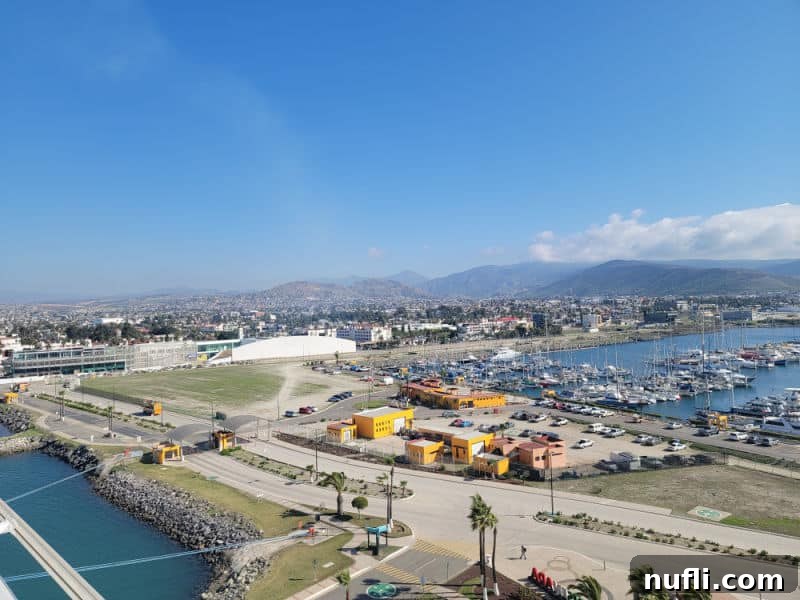 Carnival Radiance 4-Day Baja Mexico Escape 14 Looking out over Ensenada Mexico with mountains in the distance.