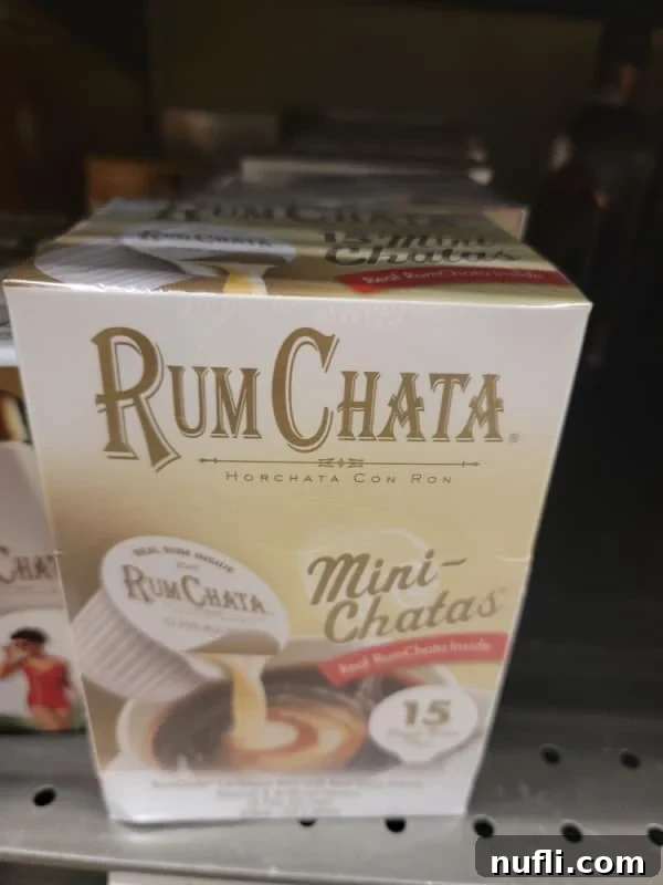 RumChata Cocktail Favorites 3 RumChata mini containers in a box on the shelf