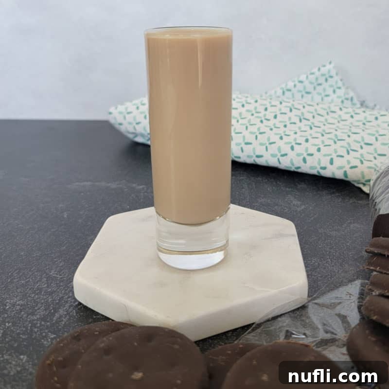 Girl Scout Shot surrounded by thin mint cookies.