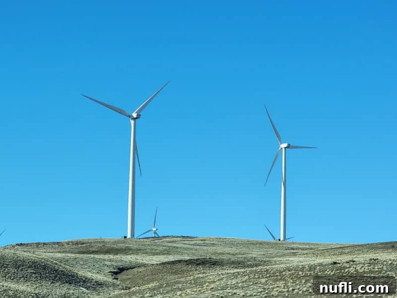 Large windmills on the hill