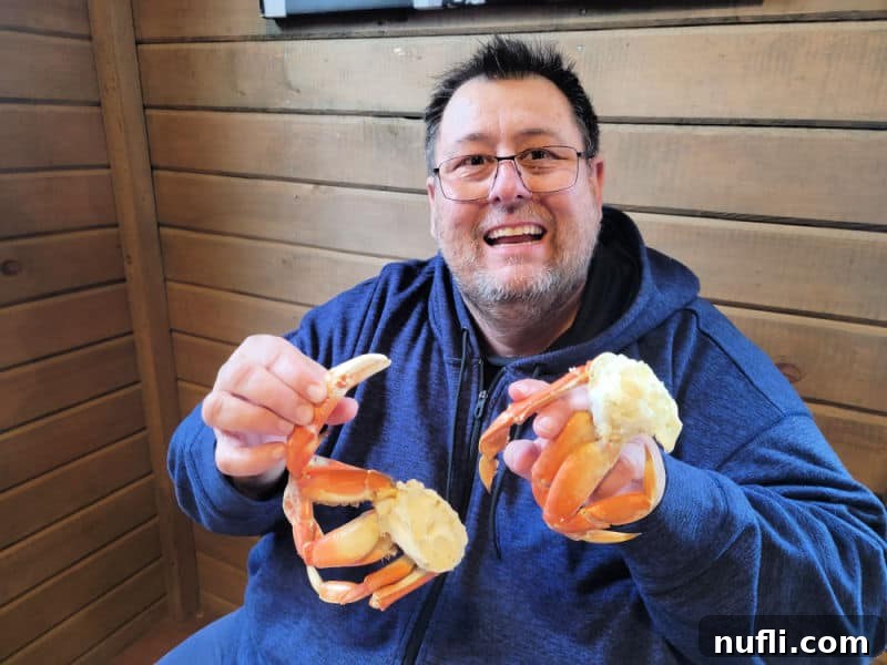John holding crab legs