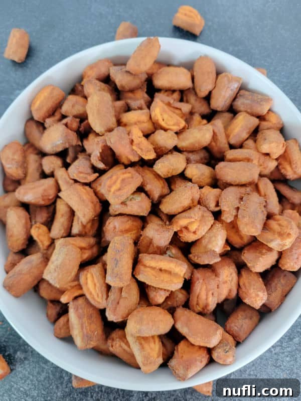 buffalo pretzels in a white bowl
