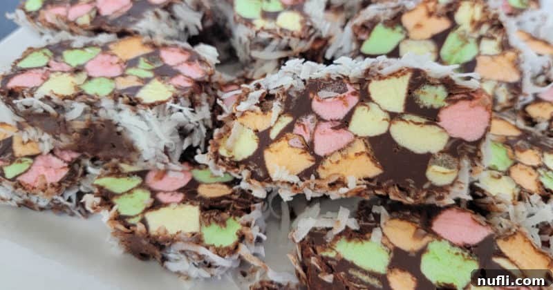 Church Window Cookies: A Visual Recipe Guide 13 slices of no bake church window cookies on a white platter