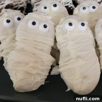 A plate of spooky Nutter Butter Mummies