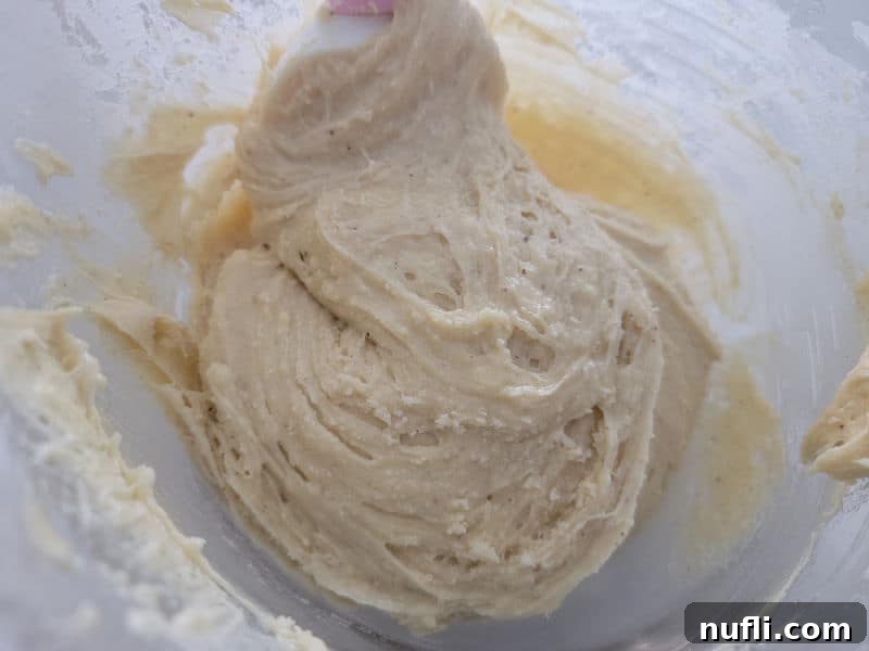 Eggnog Cookie dough in a glass bowl