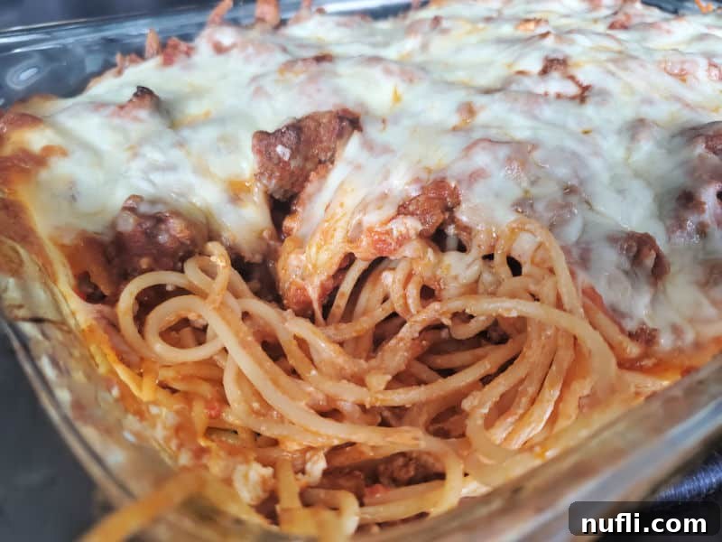 Million Dollar Spaghetti in a casserole dish