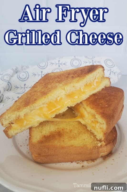 30 Simple Flavorful Vegetarian Air Fryer Dishes 13 Air Fryer Grilled Cheese over sliced grilled cheese sandwiches
