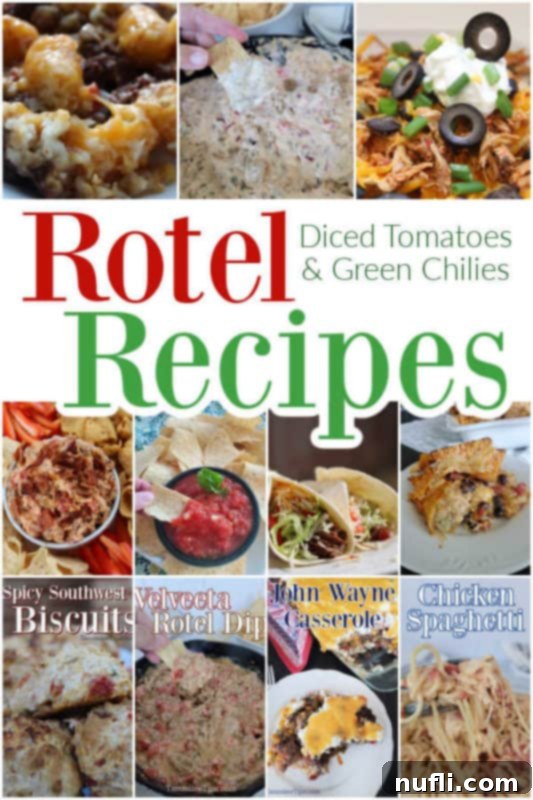 Rotel Recipes text in a collage of recipe photos