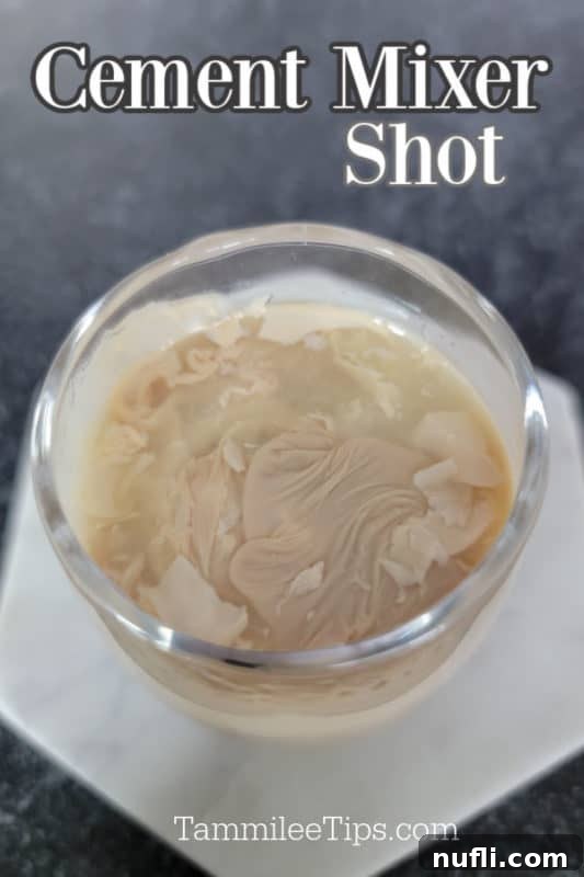 Cement Mixer Shot over a shot on a white coaster