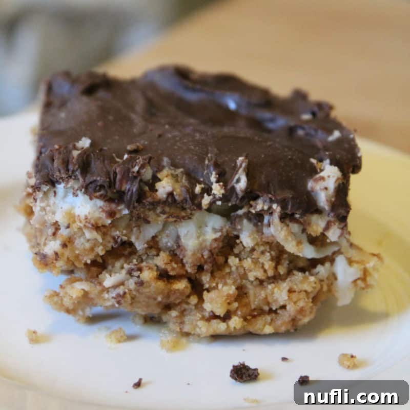 Almond Joy Bar on a white plate