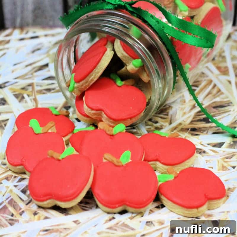 Mini Apple Cookies pouring out of a mason jar