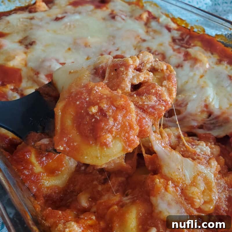 Three Ingredient Feasts Simple Scrumptious 25 black spoon scooping lazy lasagna from a glass casserole dish