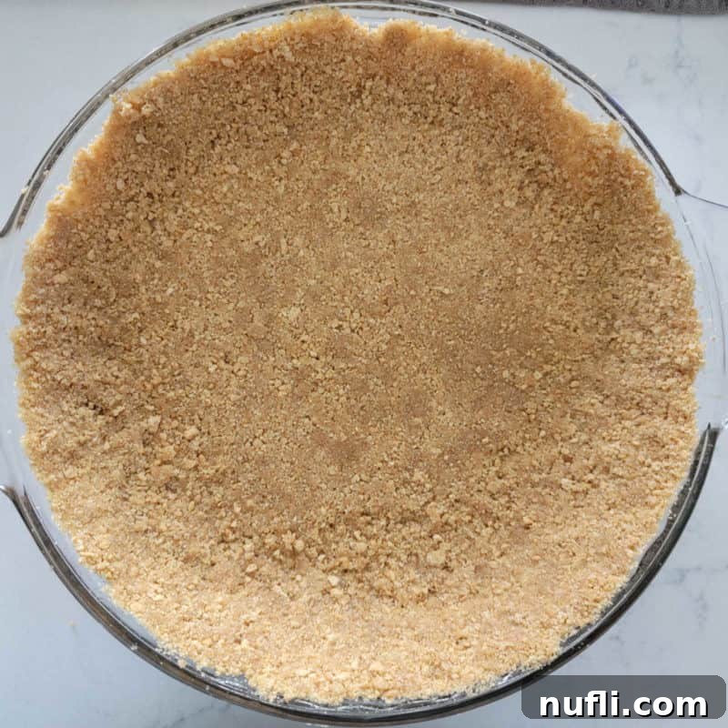 Three Ingredient Feasts Simple Scrumptious 37 Graham cracker crust in a glass baking dish