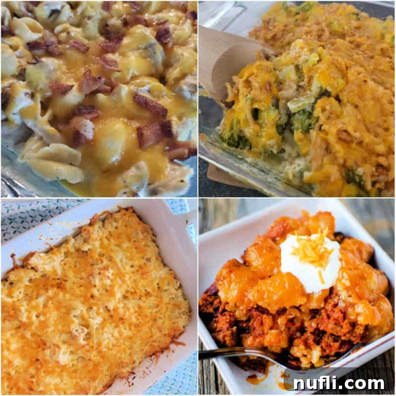 A vibrant collage of various casserole recipes, showcasing diverse ingredients and colors, ready to inspire your next meal.