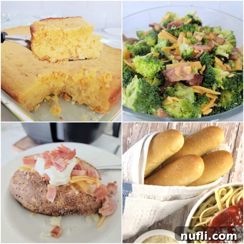 Collage of sides for chili