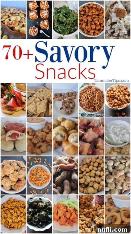 A vibrant collage of various savory snacks, showcasing a wide array of delicious and diverse options suitable for any occasion or craving.