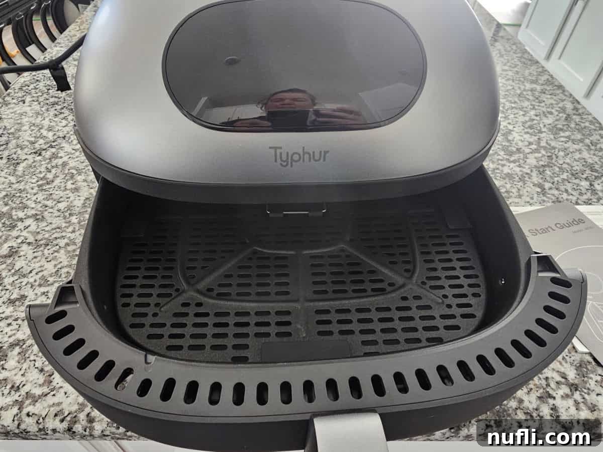 Typhur Air Fryer Dome with the basket open