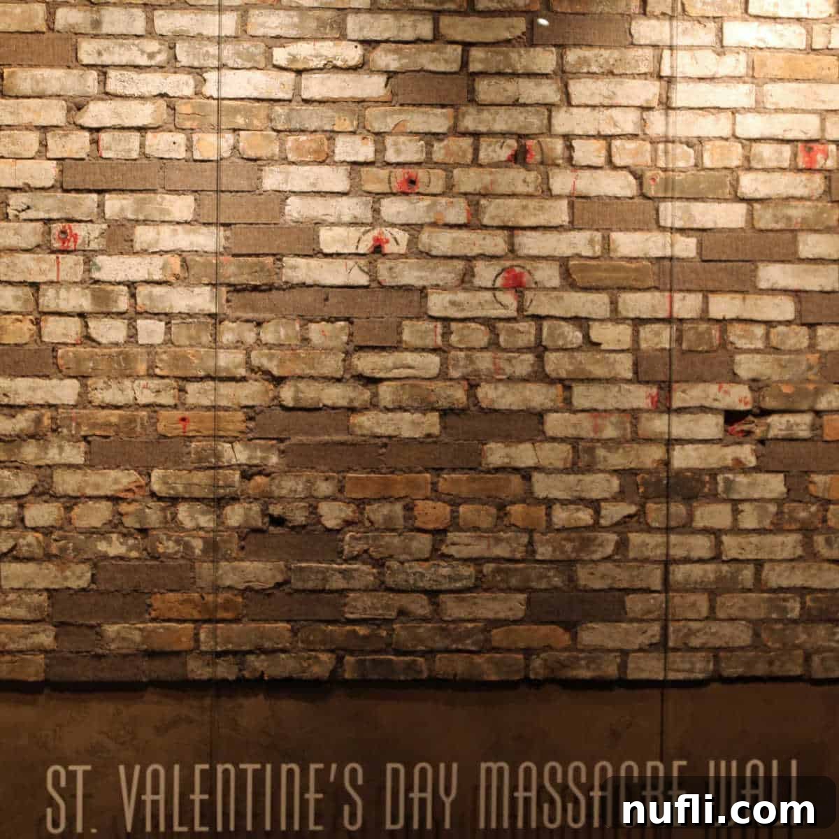 St. Valentine's Day Massacre Wall with marks on it in the Mob Museum