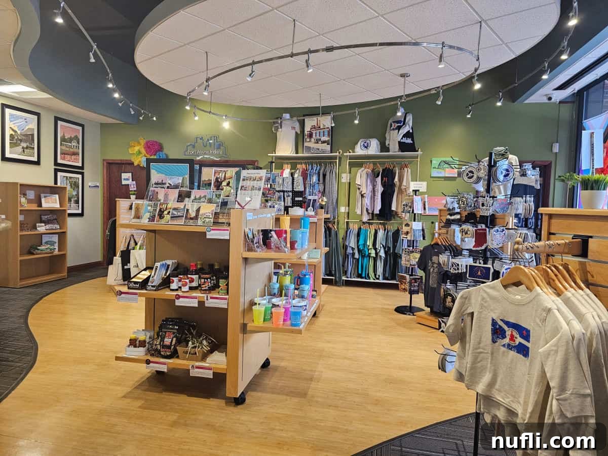 Gift shop with t-shirts and souvenirs in Visit Fort Wayne