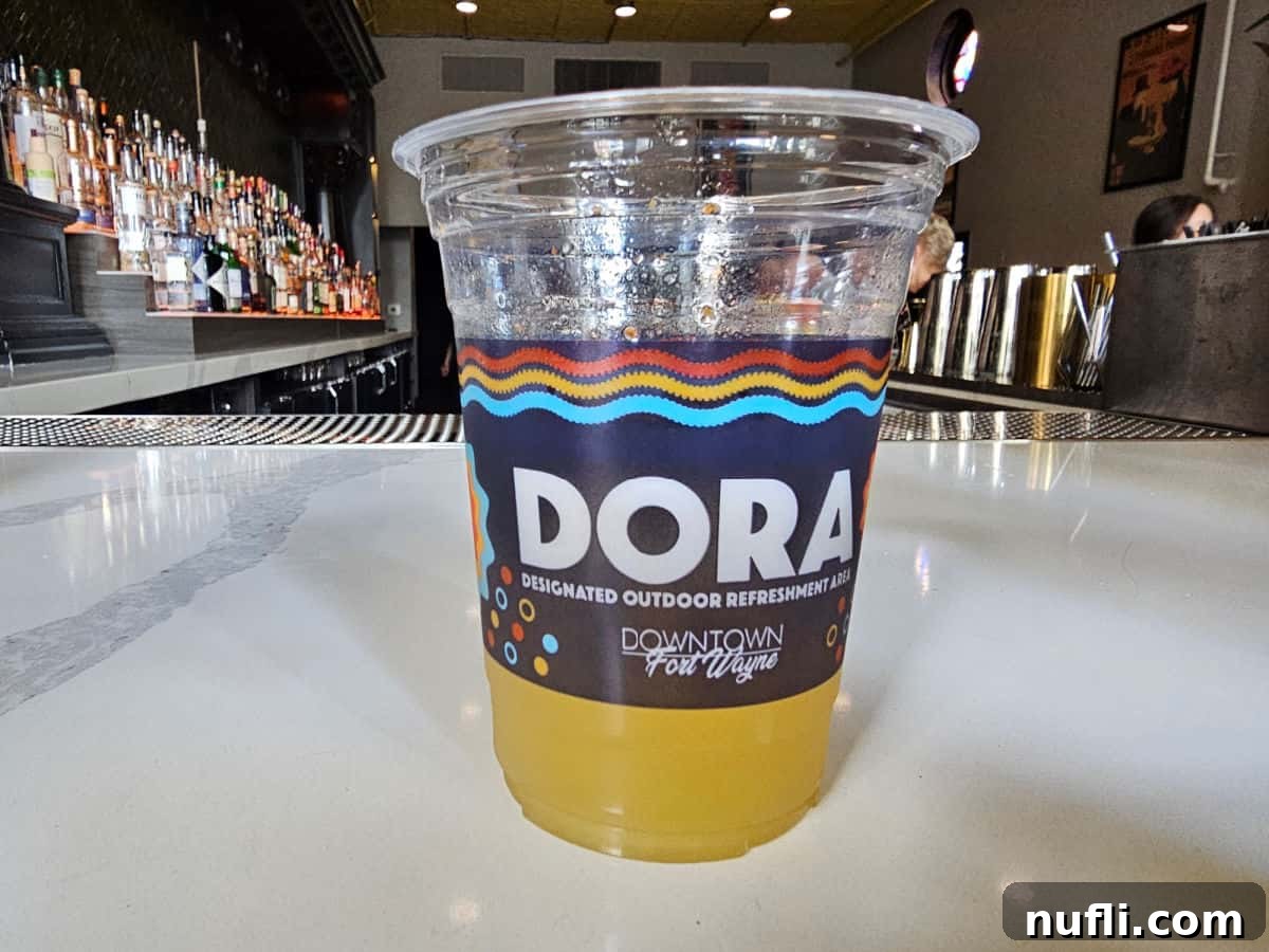 DORA Designated outdoor refreshment area cup