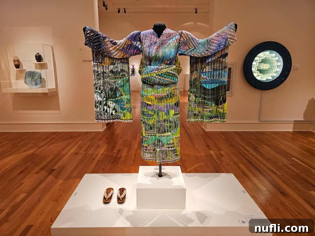 Kimono made of glass on display in the Fort Wayne Museum of Art