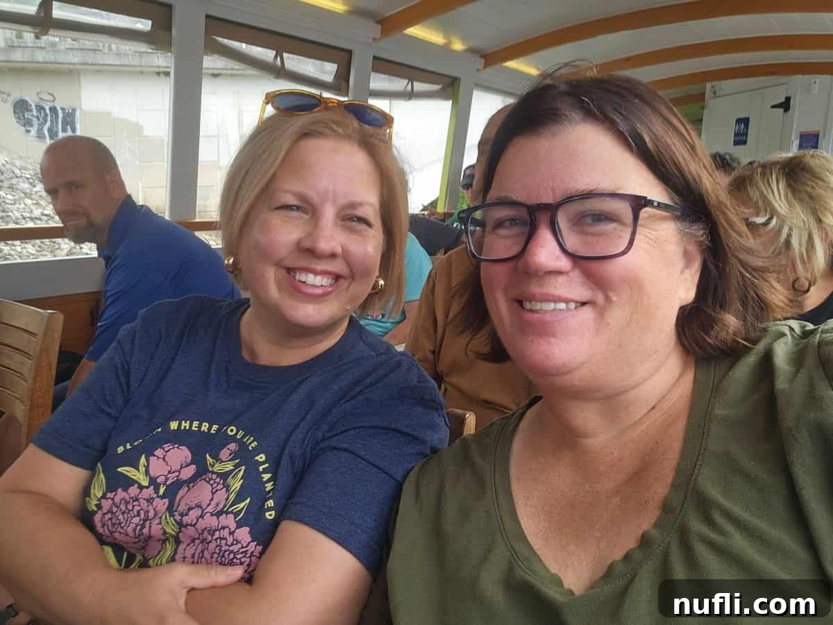 Tammilee and Kim in a boat