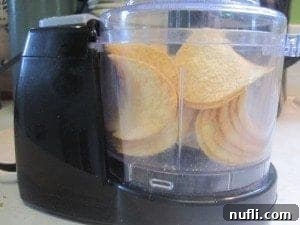 whole Pringles in a food processor