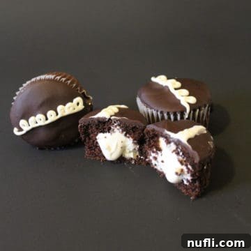 Hostess Chocolate Cupcakes copycat on a black background