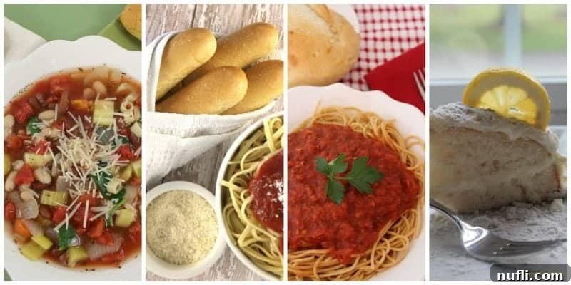 A collage featuring various Olive Garden dishes, including pasta, salad, and, of course, breadsticks, enticing viewers to explore the full range of copycat recipes.