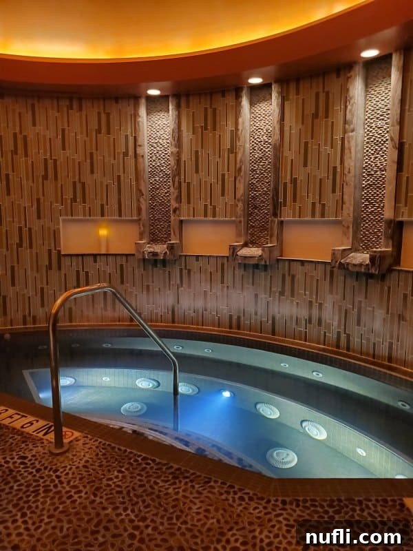 hot tub with fountains