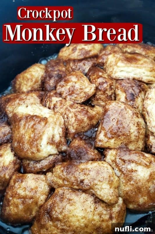 Crockpot Monkey Bread in the slow cooker