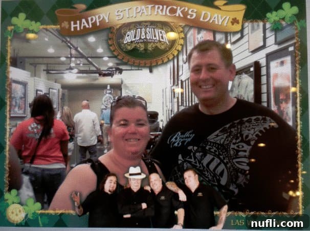 Las Vegas: A Pawn Stars Pilgrimage 4 Tammilee and John in a Happy St Patrick's Day Gold & Silver Pawn photo