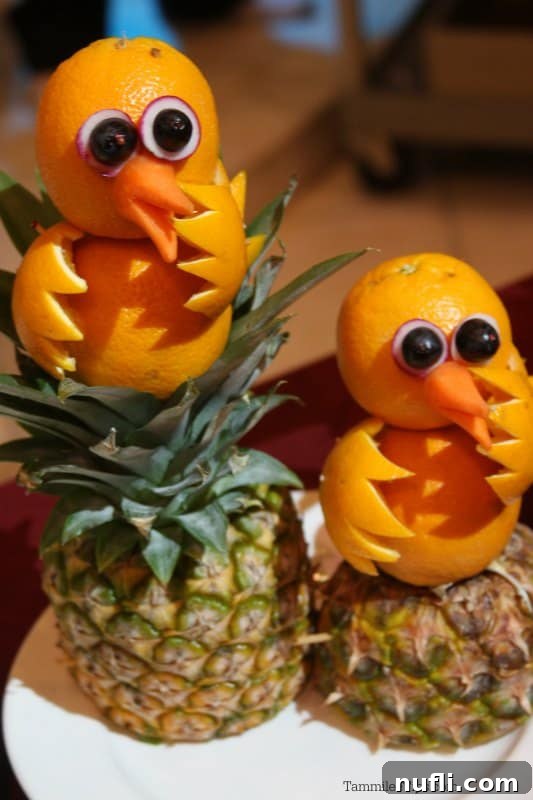 Cute fruit animal puppy with expressive eggplant ears, showcasing inventive use of vegetables.