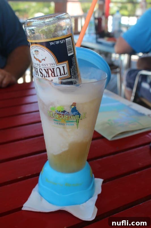 Margaritaville cup with a drink in it