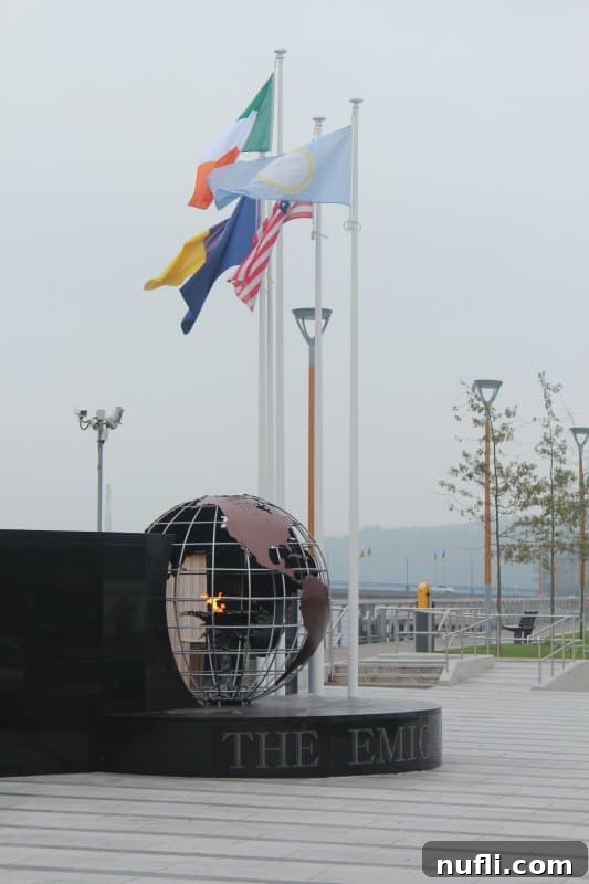 Dunbrody Famine Ship Experience Ireland 7 The emigrant globe with a flame inside, symbolizing hope and journey