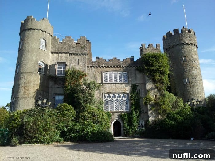 Malahide Castle and Gardens, Dublin, Ireland 5 Exterior view of Malahide Castle, showcasing its impressive architecture